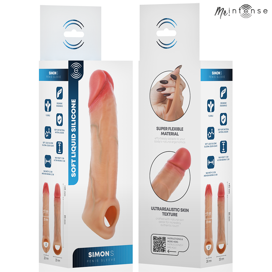 MR INTENSE CAPA DE SILICONE PARA PeNIS SIMON S 13 CM y 4 CM