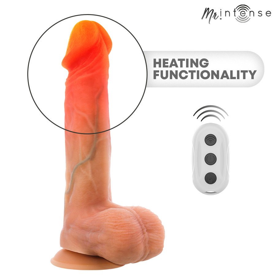 MR INTENSE VIBRADOR LOGAN DE SILICONE COM EFEITO DE CALOR E CONTROLE REMOTO 20 CM y 41 CM