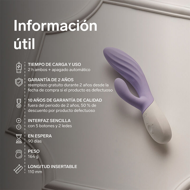 LELO INA TWIST VIBRADOR RABBIT PUNTO G Y CLiTORIS LAVANDA