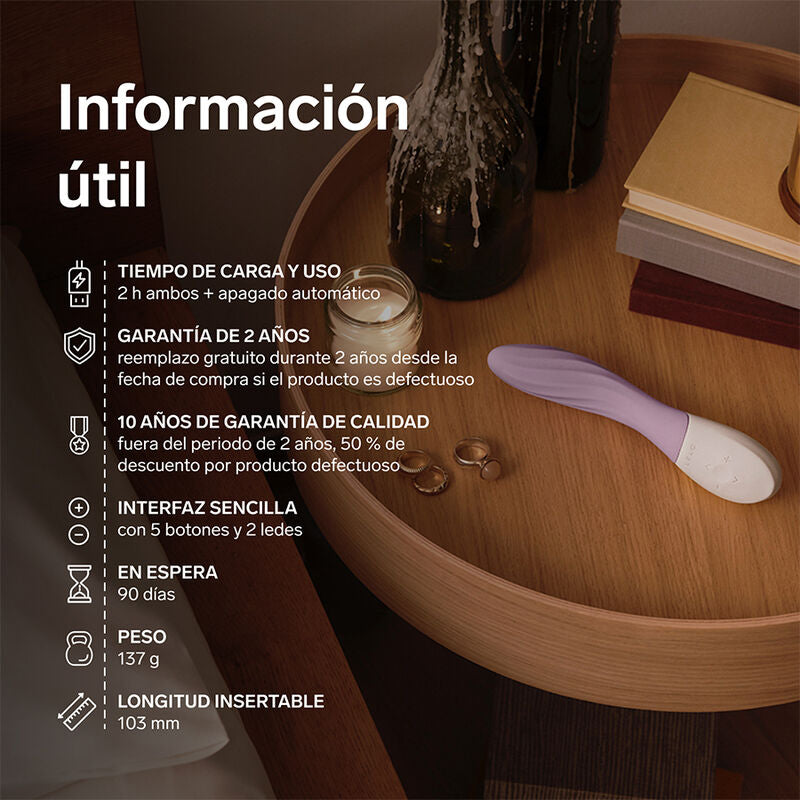 LELO MONA TWIST VIBRADOR PARA PUNTO G RECARGABLE APP CONTROL LAVANDA