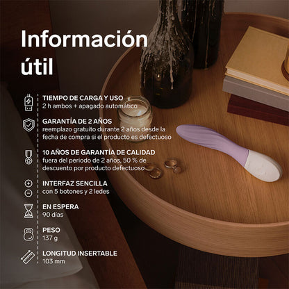 LELO MONA TWIST VIBRADOR PARA PUNTO G RECARGABLE APP CONTROL LAVANDA