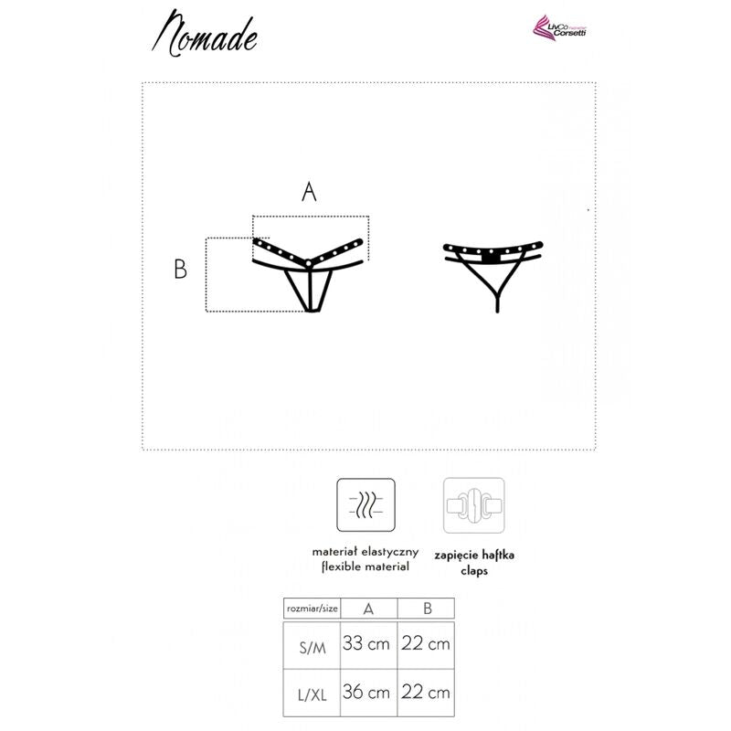 LIVCO CORSETTI FASHION NOMADE TANGA SEM CROTCHLESS PRETO