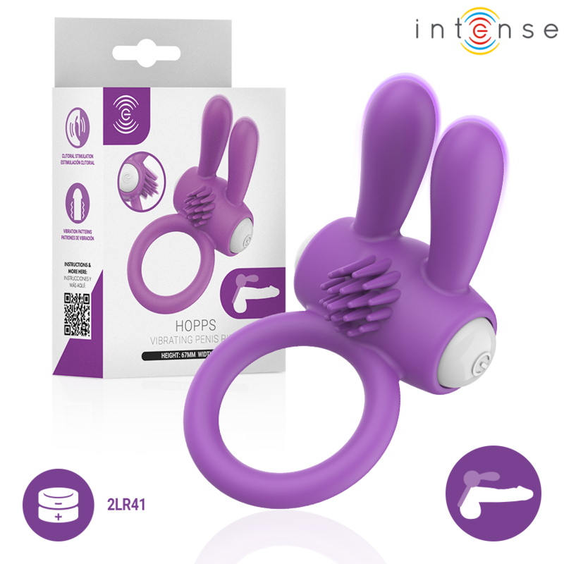 INTENSE ANEL PENIANO VIBRAToRIO HOPPS COM ESTIMULAyaO CLIToRICA ROXO