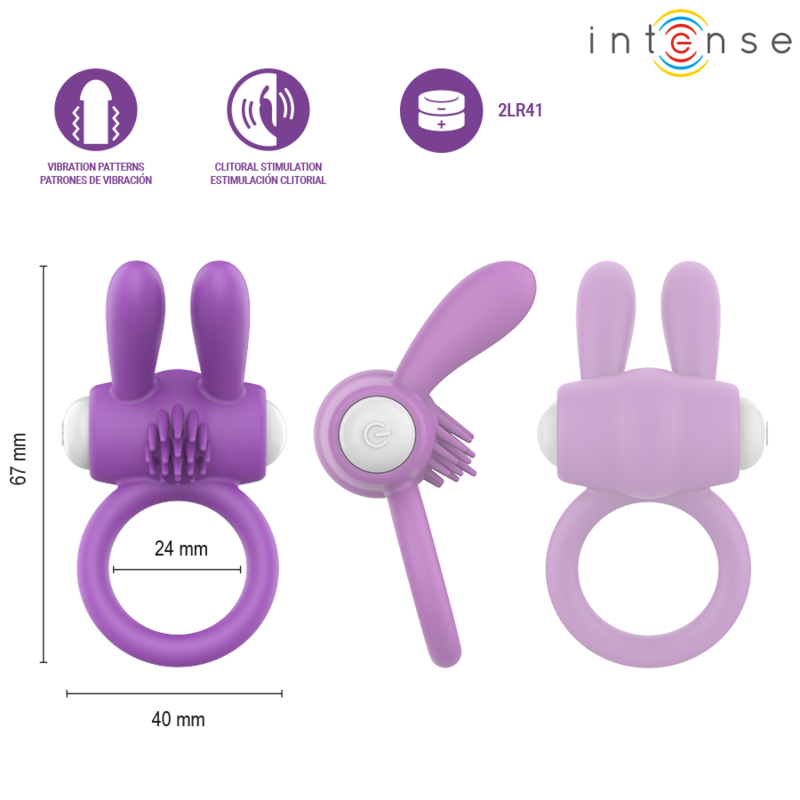 INTENSE ANEL PENIANO VIBRAToRIO HOPPS COM ESTIMULAyaO CLIToRICA ROXO