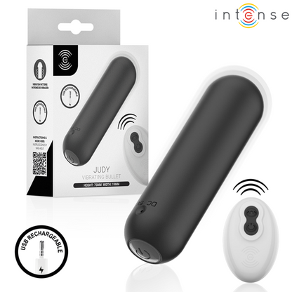 INTENSE JUDY VIBRADOR BULLET RECARREGaVEL COM CONTROLE REMOTO PRETO