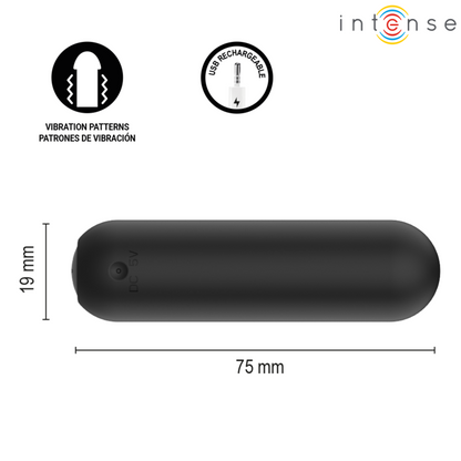 INTENSE JUDY VIBRADOR BULLET RECARREGaVEL COM CONTROLE REMOTO PRETO