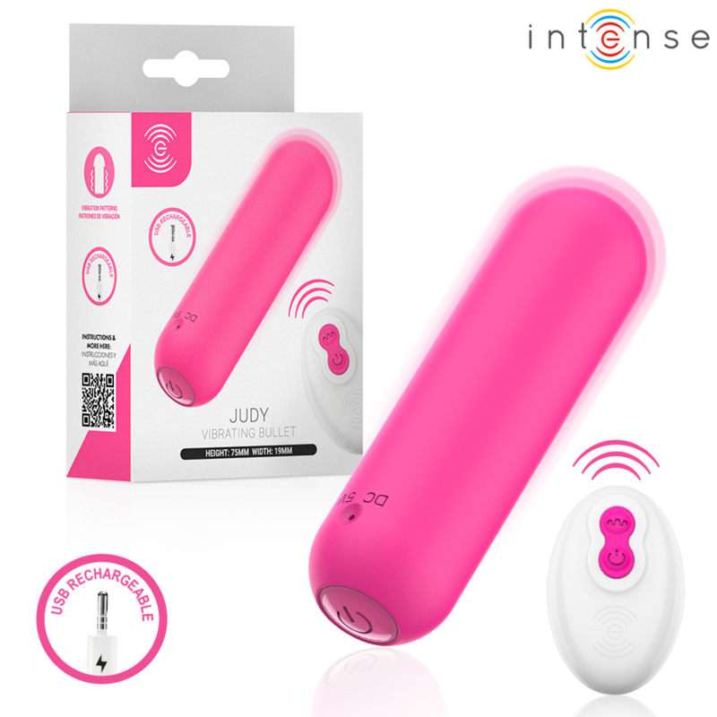 INTENSE JUDY VIBRADOR BULLET RECARREGaVEL COM CONTROLE REMOTO ROSA