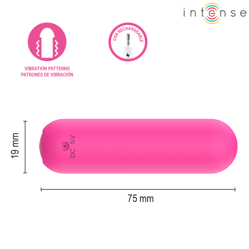 INTENSE JUDY VIBRADOR BULLET RECARREGaVEL COM CONTROLE REMOTO ROSA