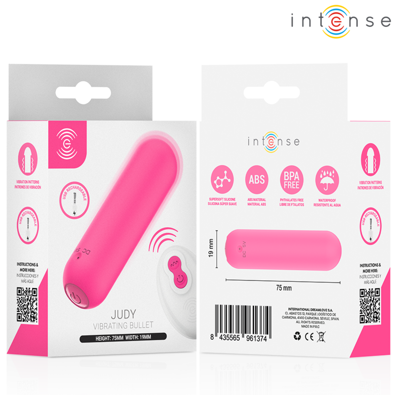 INTENSE JUDY VIBRADOR BULLET RECARREGaVEL COM CONTROLE REMOTO ROSA