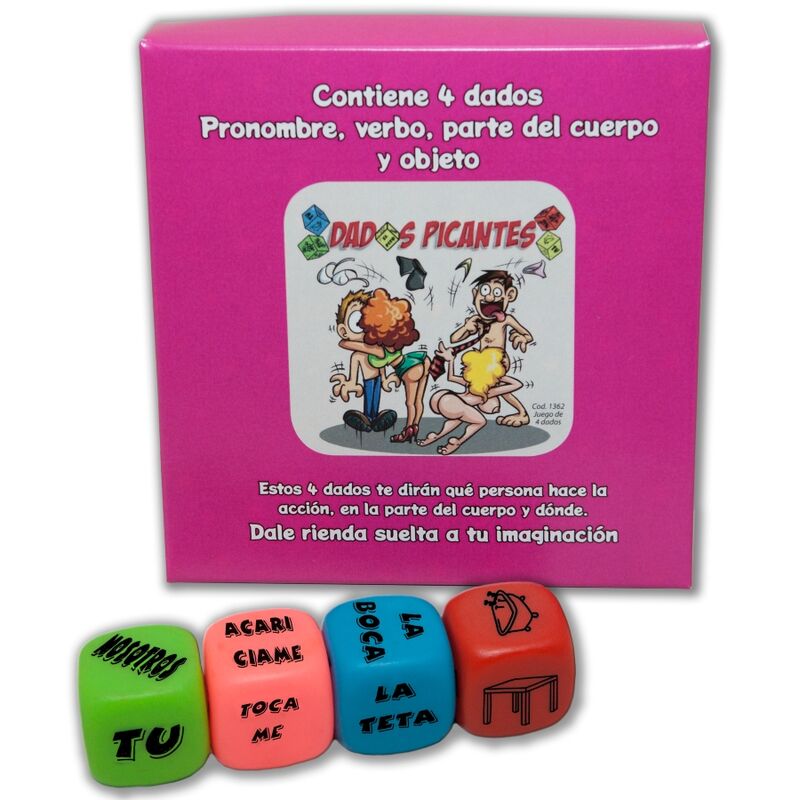 DIABLO PICANTE JOGO DE 4 DADOS DE PRONOUN VERBO PARTE DO CORPO E LUGAR