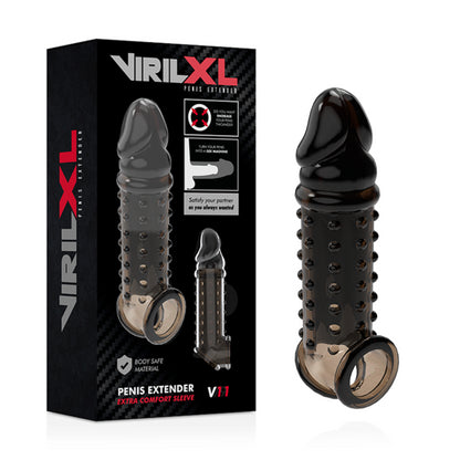 MANGA VIRILXL EXTENSOR DE PeNIS EXTRA CONFORTO V11 PRETA