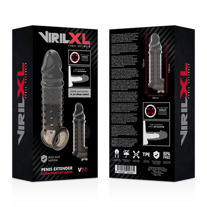 MANGA VIRILXL EXTENSOR DE PeNIS EXTRA CONFORTO V11 PRETA