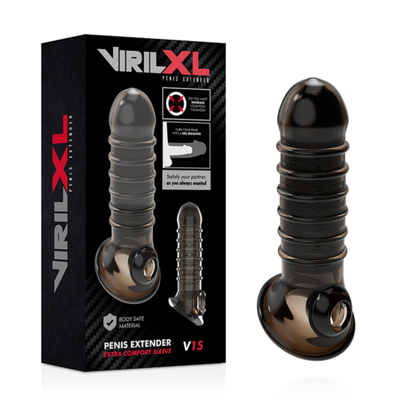 VIRILXL EXTENSION Y FUNDA DE PENE V15 NEGRO