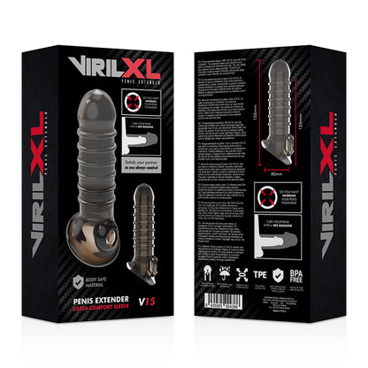 VIRILXL EXTENSION Y FUNDA DE PENE V15 NEGRO