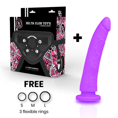 ARREIO DE BRINQUEDOS DELTA CLUB DONG PURPLE SILICONE 17 X 3 CM