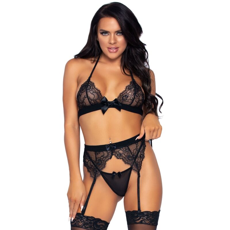 LEG AVENUE SET DE TRES PIEZAS TOP LIGUERO Y TANGA