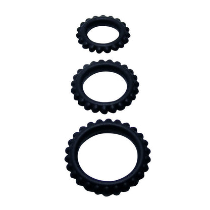 BAILE TITAN SET 3PCS COCK RING BLACK 28 24 19 CM