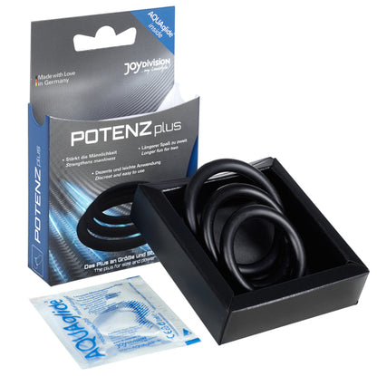 POTENZ PLUS CONJUNTO DE 3 ANeIS PRETOS S M L