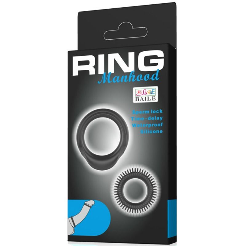 KIT 2 ANILLOS SILICONA RING MANHOOD