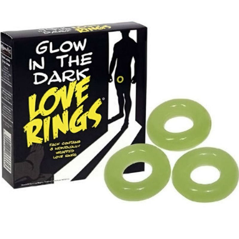 SPENCER FLEETWOOD GLOW IN THE DARK 3 LOVE RINGS