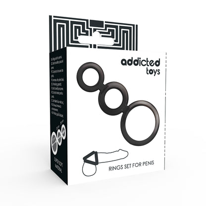 ADDICTED TOYS SET ANILLOS PENE Y TESTICULOS AHUMADO