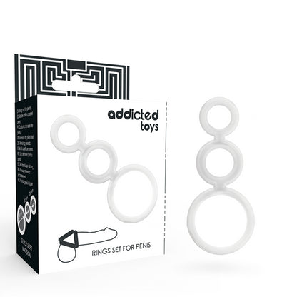 ADDICTED TOYS SET ANILLOS PENE Y TESTICULOS CLEAR