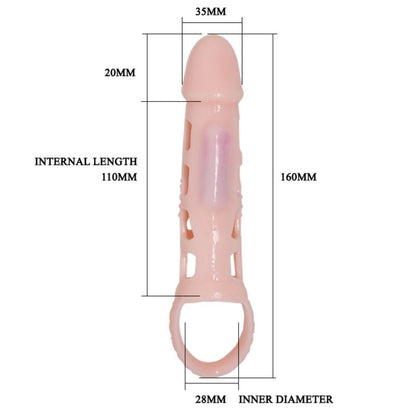 BAILE FUNDA EXTENSORA PENE CON VIBRACION Y STRAP 135 CM