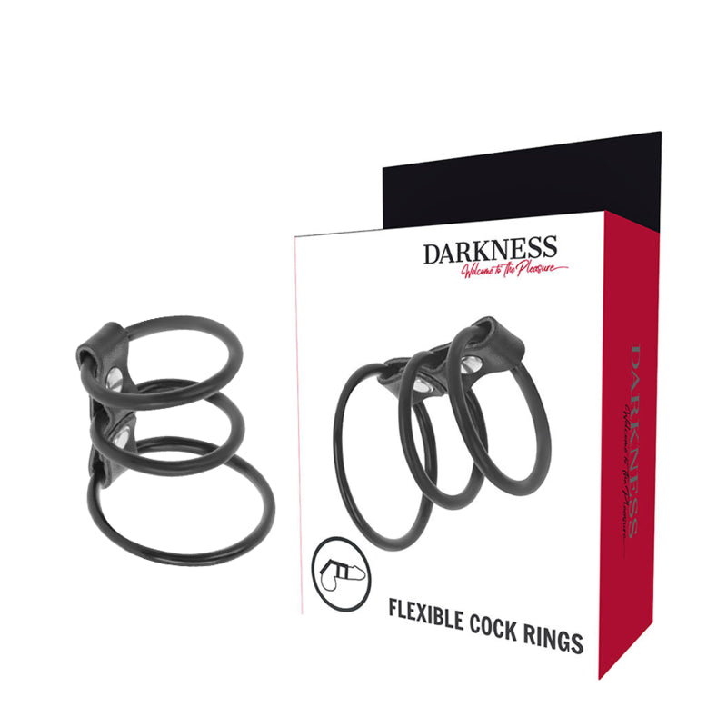 DARKNESS FLEXIBLE COCK RINGS SET OF 3