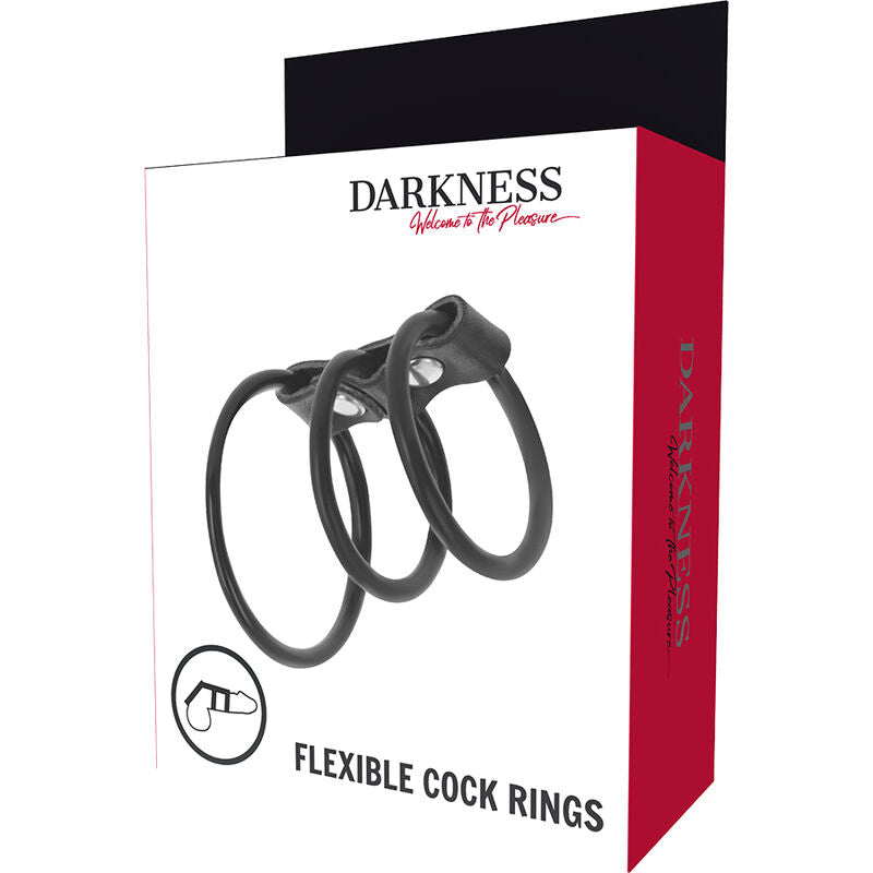 DARKNESS FLEXIBLE COCK RINGS SET OF 3