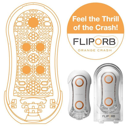 TENGA FLIP ORB FORTE MASTURBADOR BRANCO E ORANGE CRASH