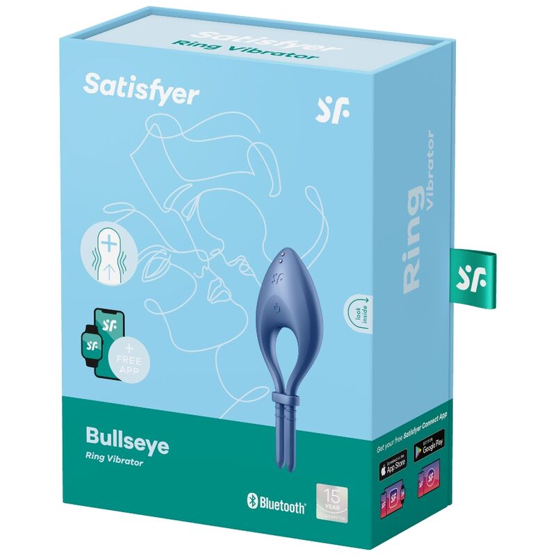 SATISFYER BULLSEYE RING VIBRATOR APP BLUE