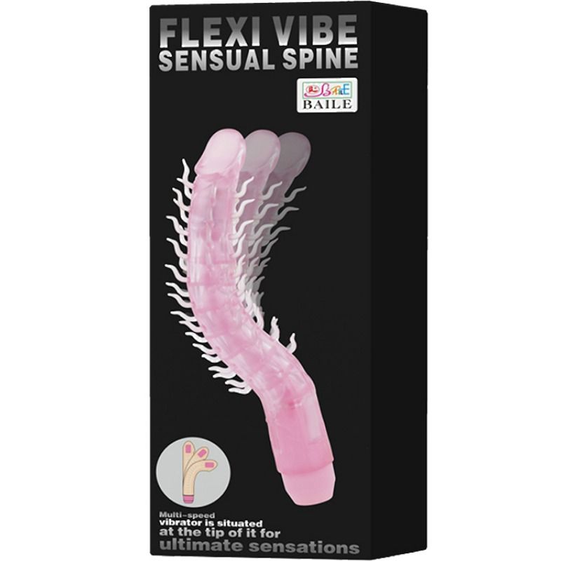 FLEXI VIBE SENSUAL SPINE BENDABLE VIBRATING DILDO LILA 235 CM