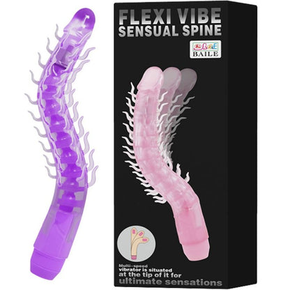 FLEXI VIBE SENSUAL SPINE BENDABLE VIBRATING DILDO LILA 235 CM