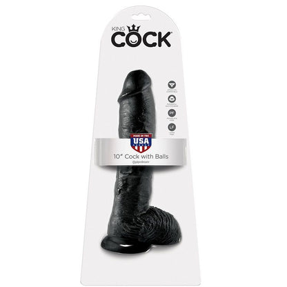 KING COCK 10 PENE REALISTICO NEGRO 265 CM