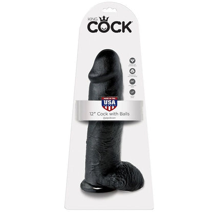 KING COCK 12 PENE REALISTICO NEGRO 3048 CM