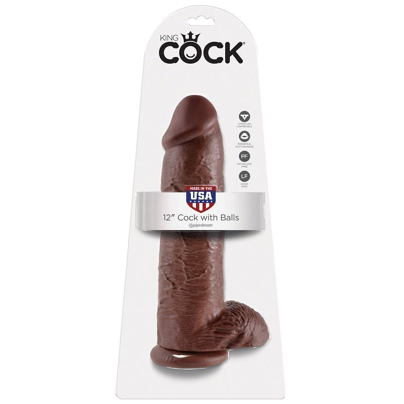 KING COCK 12 PENE REALISTICO MARRON 3048 CM