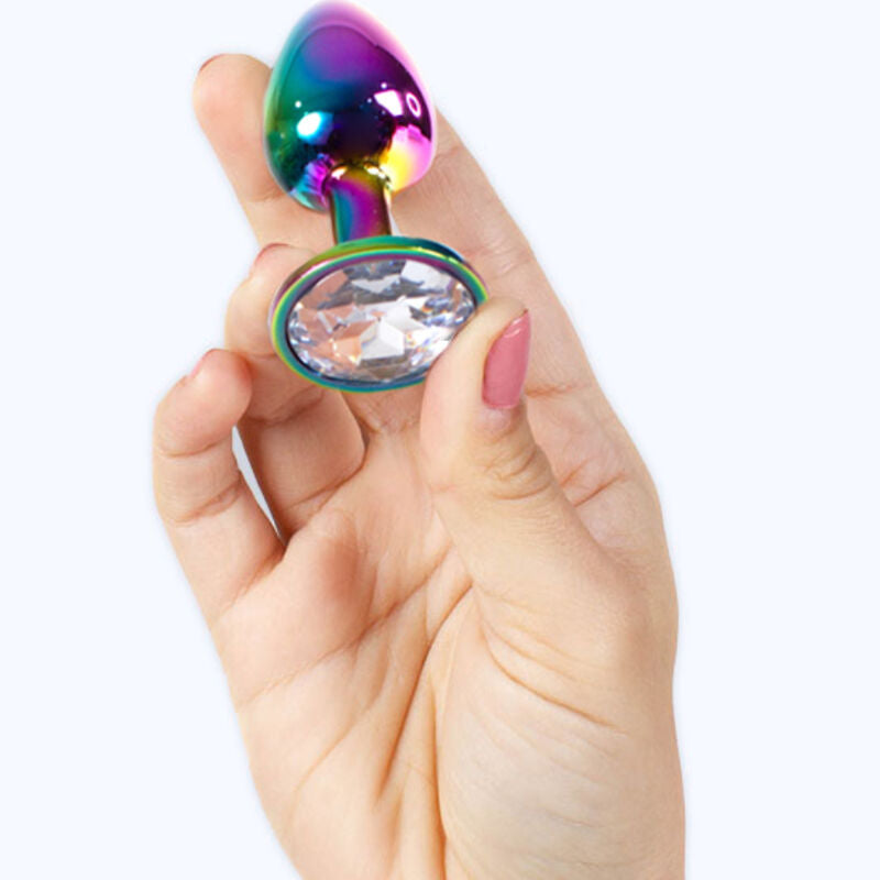 SECRET PLAY METAL BUTT PLUG ARCO iRIS TAMANHO PEQUENO 7 CM