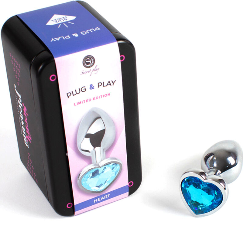 SECRET PLAY METAL BUTT PLUG CORAyaO AZUL TAMANHO PEQUENO 7 CM