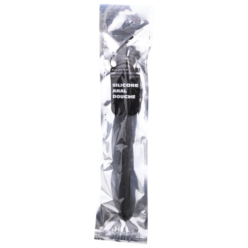 ALL BLACK RIDGED SILICONE ANAL DOUCHE 27CM