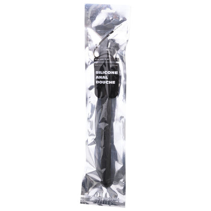 ALL BLACK RIDGED SILICONE ANAL DOUCHE 27CM