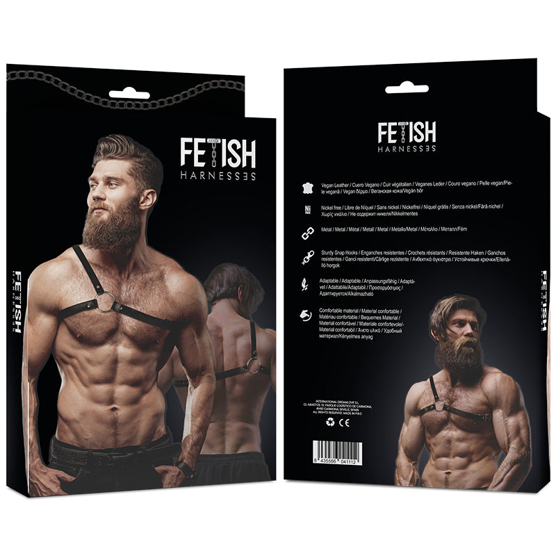 FETISH SUBMISSIVE ATTITUDE ECO LEATHER CROSSED SHOULDER STRAP HARNESS MEN