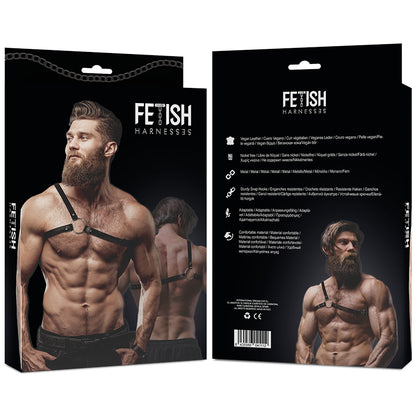 FETISH SUBMISSIVE ATTITUDE ECO LEATHER CROSSED SHOULDER STRAP HARNESS MEN