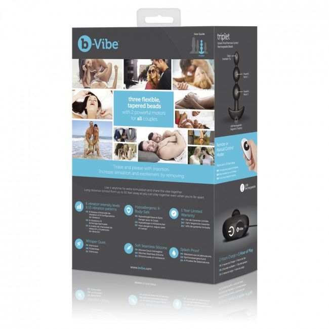 B VIBE TRIPLET ANAL CONTROL REMOTO BEADS NEGRO