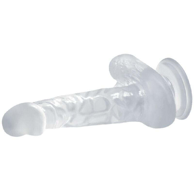 BAILE DILDO REALISTICO CON VENTOSA Y TESTICULOS 167 CM TRANSPARENTE