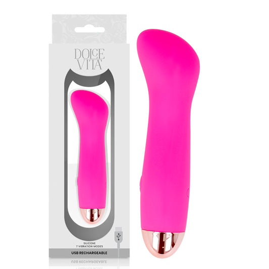 VIBRADOR RECARREGaVEL DOLCE VITA UM PINK 7 VELOCIDADE