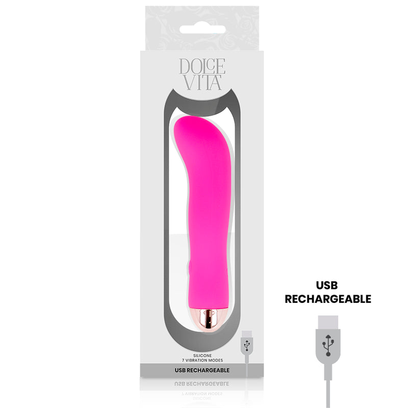 VIBRADOR RECARREGaVEL DOLCE VITA DUAS VELOCIDADES PINK 7