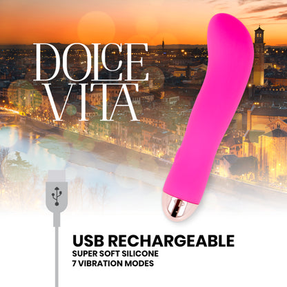 VIBRADOR RECARREGaVEL DOLCE VITA DUAS VELOCIDADES PINK 7