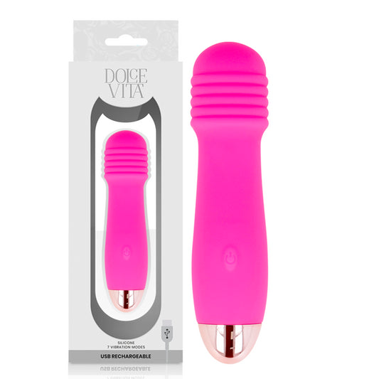 VIBRADOR RECARREGaVEL DOLCE VITA DE TReS VELOCIDADES PINK 7