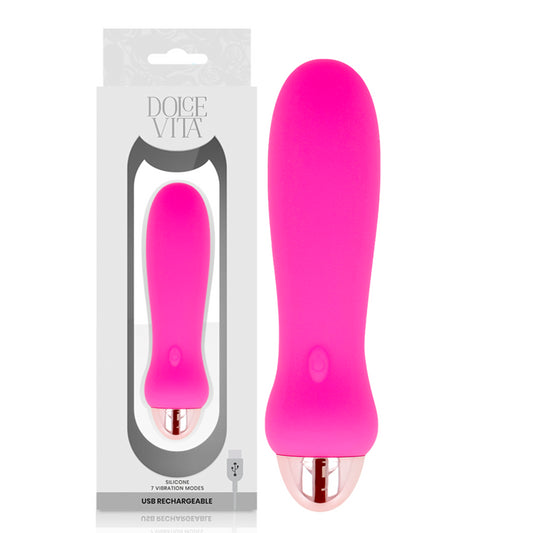 VIBRADOR RECARREGaVEL DOLCE VITA CINCO PINK 7 VELOCIDADES