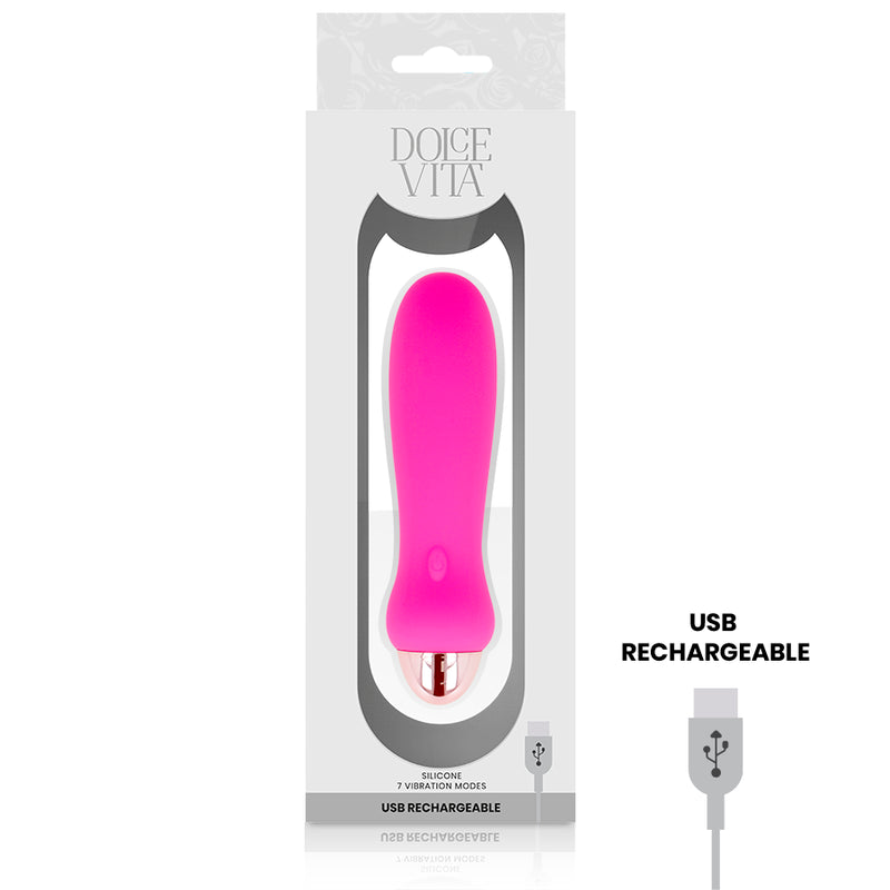 VIBRADOR RECARREGaVEL DOLCE VITA CINCO PINK 7 VELOCIDADES